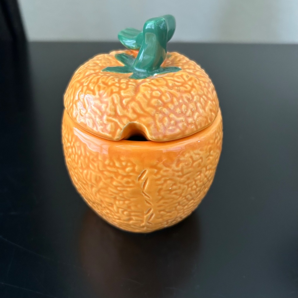 Orange Jam Jar with Spoon. Like New - Picture 4 of 6